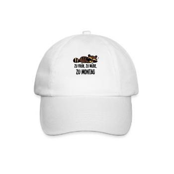 Trop tôt Trop Fatigué Pour Lundi Cadeau Raton Laveur - Casquette classique - blanc/blanc - Devant
