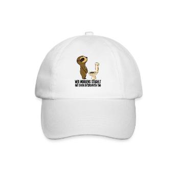 Sloth pees saying morning beaming humor - Baseball Cap - white/white - Front