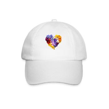Heart of Pansies - Colorful Blossom Speech - Baseball Cap - white/white - Front