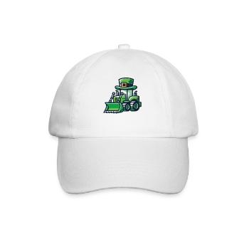 Baufahrzeuge Mit St. Patrick's Day Hut - Baseballkappe - Weiß/Weiß - Vorne