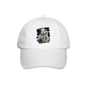 Lama Astronaut - Baseballkappe - Weiß/Weiß - Vorne