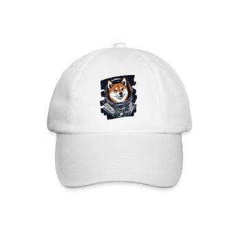 Shiba Inu Astronaut - Baseballkappe - Weiß/Weiß - Vorne