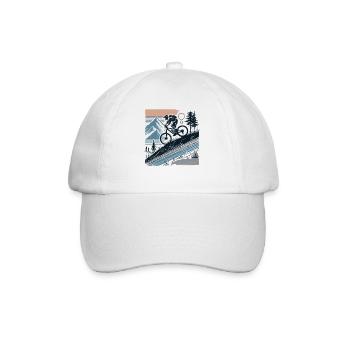 Mountain Bike Adventure Bicycle Nature Tour - Baseball Cap - white/white - Front