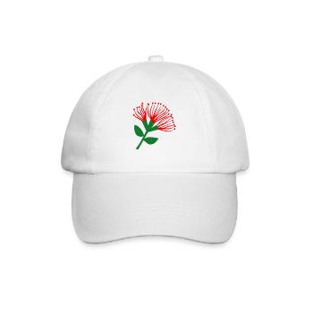 Pohutukawa Blume , Neuseeland - Baseballkappe - Weiß/Weiß - Vorne