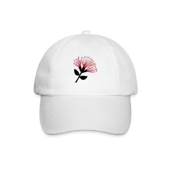 Pohutukawa Blume , Neuseeland - Baseballkappe - Weiß/Weiß - Vorne