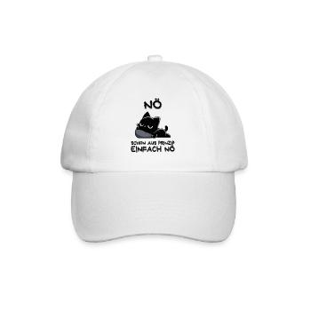 Nö – Schon aus Prinzip einfach nö - Baseballkappe - Weiß/Weiß - Vorne
