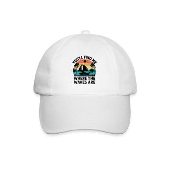 You'll Find Me Where The Waves Are Paddle Boat - Baseball Cap - white/white - Front