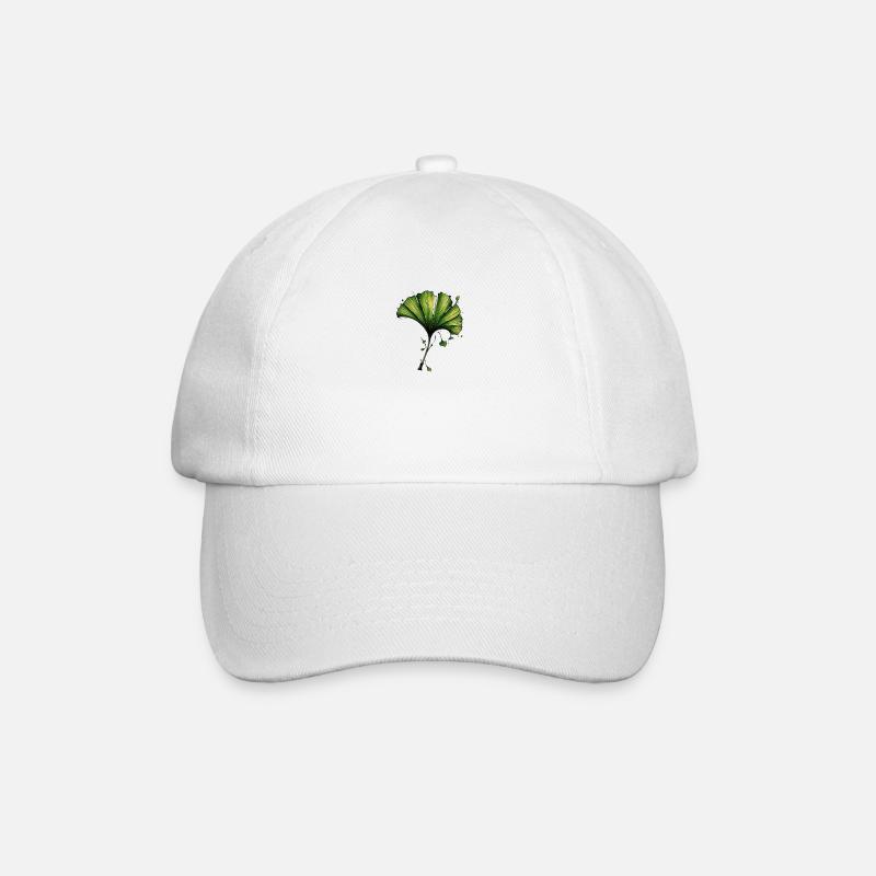 Feuille de Ginkgo Encre Aquarelle - Casquette classique - blanc/blanc