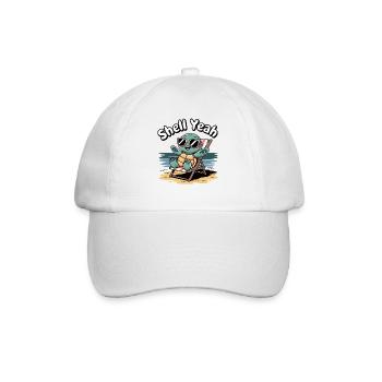 Shell Yeah Cute Turtle Lover Pun Funny Animal - Baseball Cap - white/white - Front