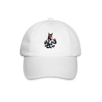 Esel Karate Meister Kampfkunst für Tierfreunde - Baseballkappe - Weiß/Weiß - Vorne