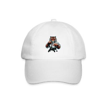 Karate Tiger Im Kampfmodus - Baseballkappe - Weiß/Weiß - Vorne