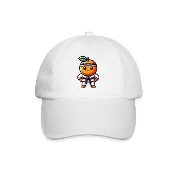 Karaté Orange : Fruit sucré dans une combinaison de karaté - Casquette classique - blanc/blanc - Devant