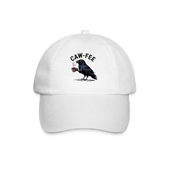 Cawfee Raven Coffee Gothic Bird Animal Funny Pun - Baseball Cap - white/white - Front