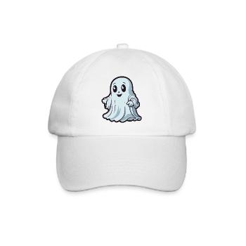 Cute Ghost - Spooky Halloween Design - Baseballkappe - Weiß/Weiß - Vorne