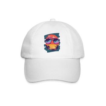 Sunglasses Summer Palm Trees - Baseball Cap - white/white - Front
