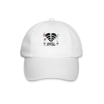 Heart: Offline – Glitch Corrupt Heart Connection - Baseball Cap - white/white - Front