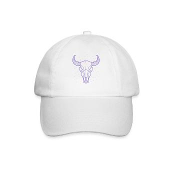 Earth Symbol Bull Skull | Mystic Minimal Art - Baseball Cap - white/white - Front
