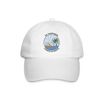 Mon bonheur vient par vagues - Casquette classique - blanc/blanc - Devant