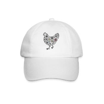 Ostern Huhn Mit Blumen Vintage Hühner Design - Baseballkappe - Weiß/Weiß - Vorne