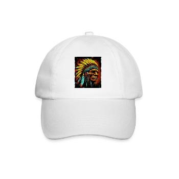 Apache Indian Chief Skull - Baseball Cap - white/white - Front