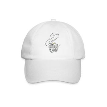 Ostern Hase Mit Blumen Retro Stil - Baseballkappe - Weiß/Weiß - Vorne
