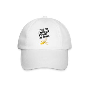 Bananen Kostüm Stell Dir Einfach Vor Party Banane - Baseballkappe - Weiß/Weiß - Vorne