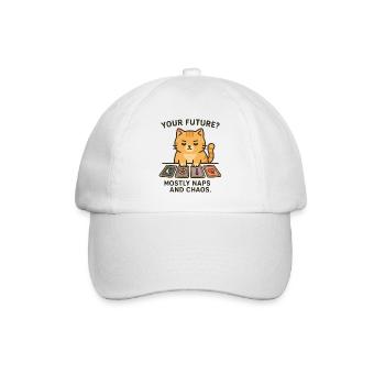 Your future? Mostly naps and chaos, cat, tarot, - Baseball Cap - white/white - Front