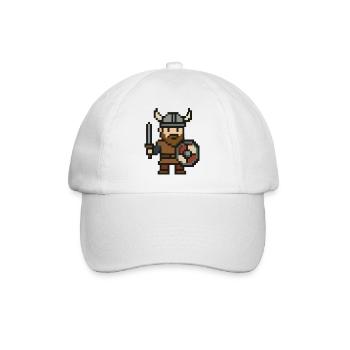 wikinger comic pixel - Baseballkappe - Weiß/Weiß - Vorne