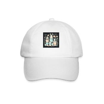 Ostern Kaffeetassen Kaffeeliebhaber Kaffee Design - Baseballkappe - Weiß/Weiß - Vorne