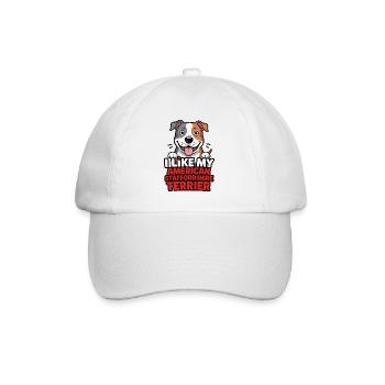I like my American Staffordshire Terrier Hundelieb - Baseballkappe - Weiß/Weiß - Vorne