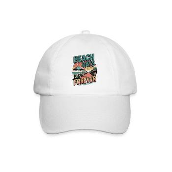 Strandtage für immer - Küstenleben Retro - Baseballkappe - Weiß/Weiß - Vorne