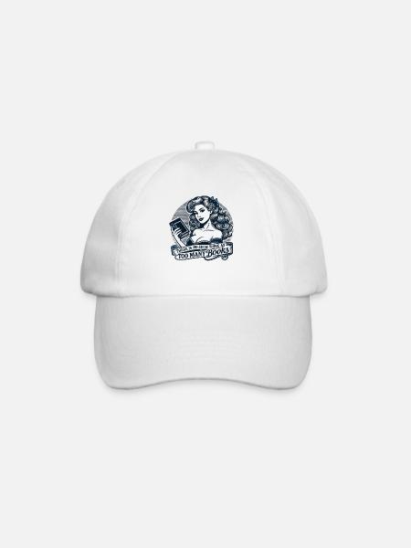 Retro buch Girl buch design für Vielleser - Baseballkasket - hvid/hvid