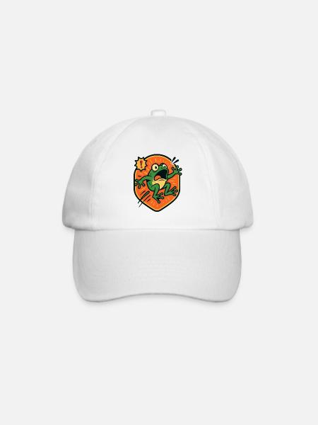 Panic Frog badge - Baseball Cap - white/white
