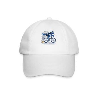 Road bike cat design for sporty cycling enthusiasts - Baseball Cap - white/white - Front