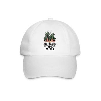 Pflanzenliebe mit Stil Meine Pflanzen feiern mich - Baseballkappe - Weiß/Weiß - Vorne