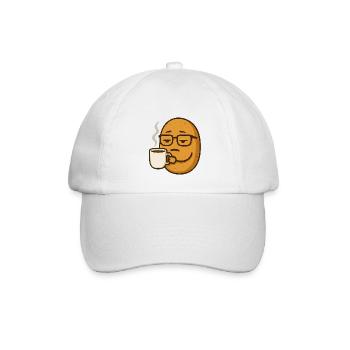 Glasses Rolls with Coffee – Tired Morning Vibe - Baseball Cap - white/white - Front