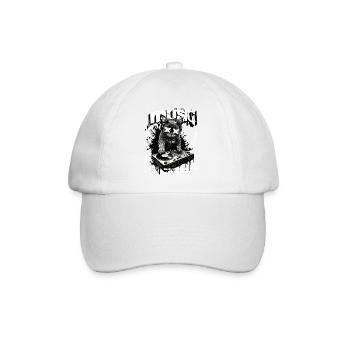 Musique Chat DJ Fête Platines Fun - Casquette classique - blanc/blanc - Devant