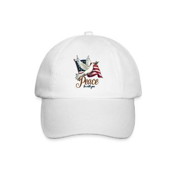 Dove of peace with flag - Baseball Cap - white/white - Front