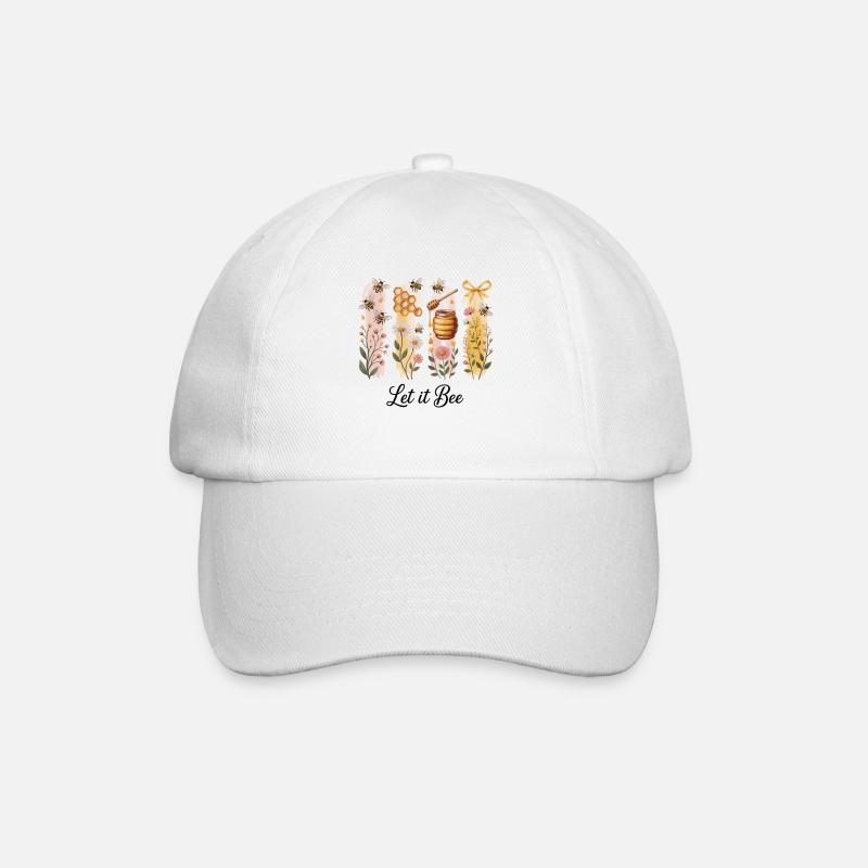 Blumen, Honig & Bienen - Baseballkappe - Weiß/Weiß