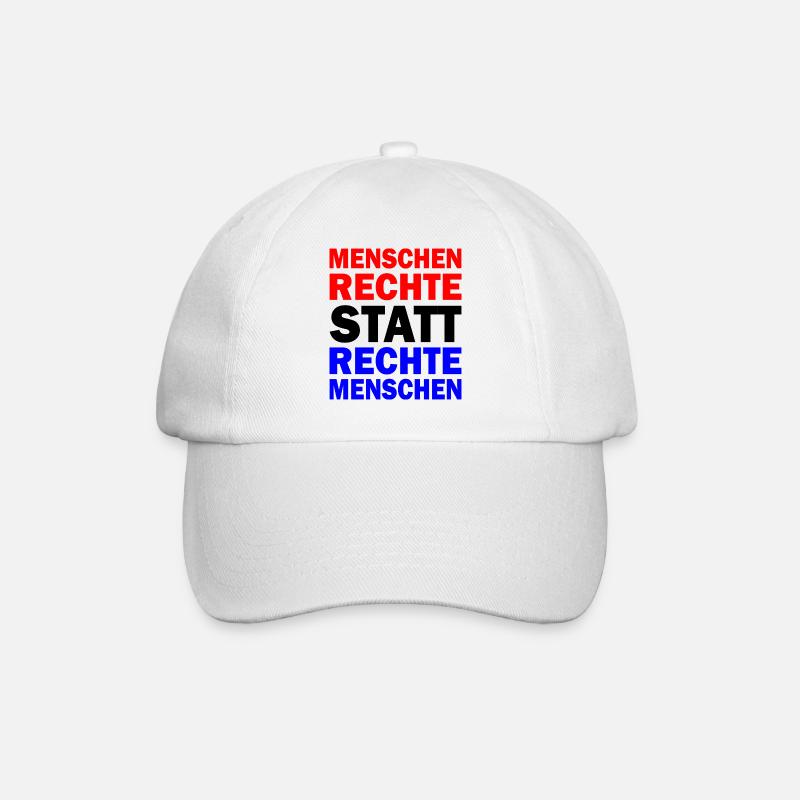 menschenrechte statt rechte menschen - Baseballkappe - Weiß/Weiß