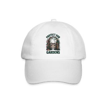 Gartenliebe mit Botschaft - Schützt unsere Gärten - Baseballkappe - Weiß/Weiß - Vorne