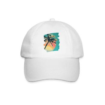 palmier coucher de soleil soleil d’été - Casquette classique - blanc/blanc - Devant