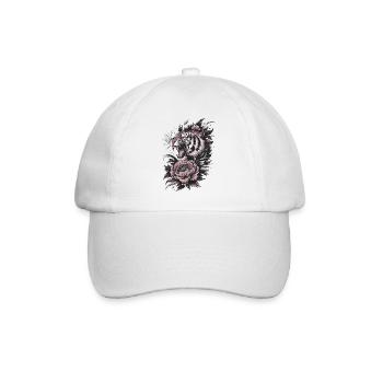 Tiger Meets Blossom – Power & Elegance - Baseball Cap - white/white - Front