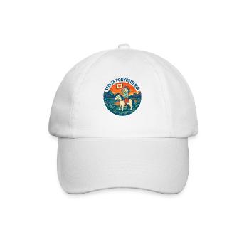 Stolze Ponyreiterin Pferde Mädchen Motiv - Baseballkappe - Weiß/Weiß - Vorne
