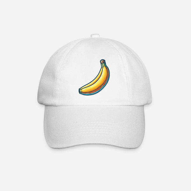 Energetisierende Banane im Kunststil - Baseballkappe - Weiß/Weiß