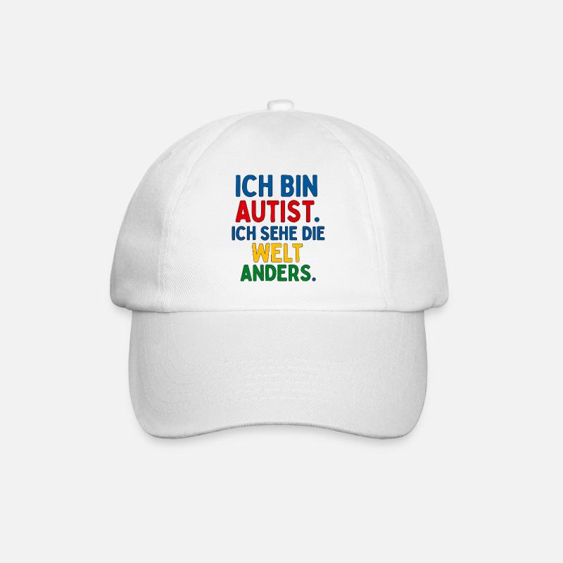 Ich bin Autist. Ich sehe die Welt anders. - Baseballkappe - Weiß/Weiß