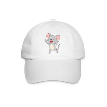 Dancing fun mouse - Baseball Cap - white/white - Front