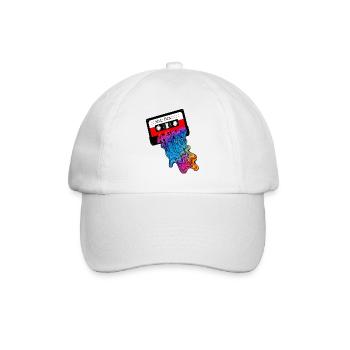 Cassette des années 90 avec fin d’encre colorée - Casquette classique - blanc/blanc - Devant