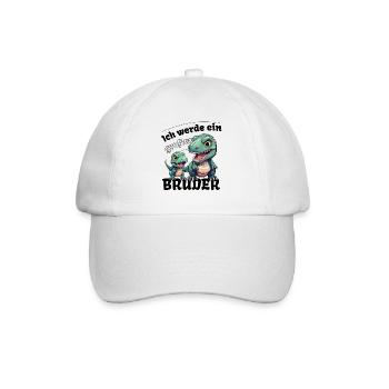 Nachwuchs Verkünden | Ich Werde Großer Bruder 2027 - Baseballkappe - Weiß/Weiß - Vorne