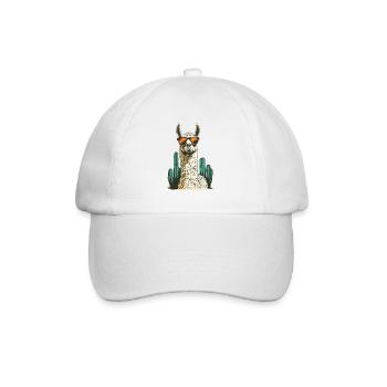 Lustiges Lama Alpaka Llama Tier Geschenk - Baseballkappe - Weiß/Weiß - Vorne